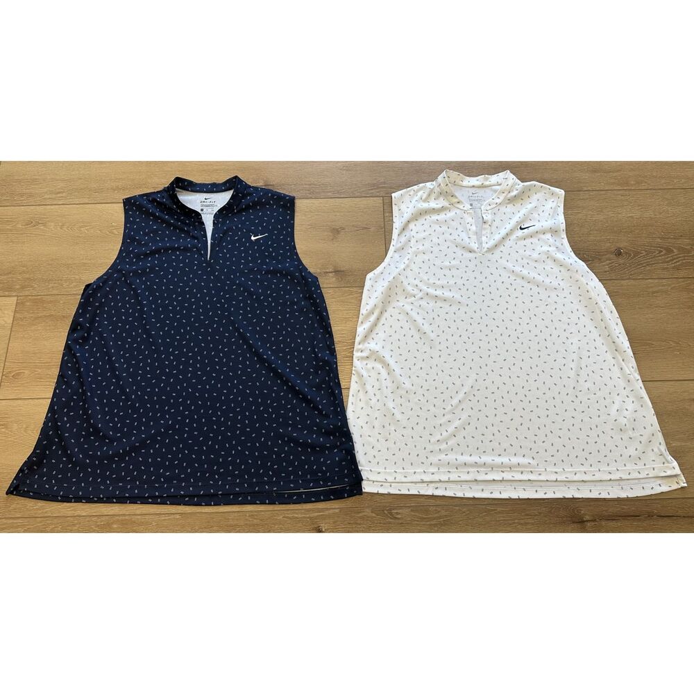 Lot of 2 Women's Nike Dri-Fit Golf Polo Tank Sleeveless Shirt XXL EUC!